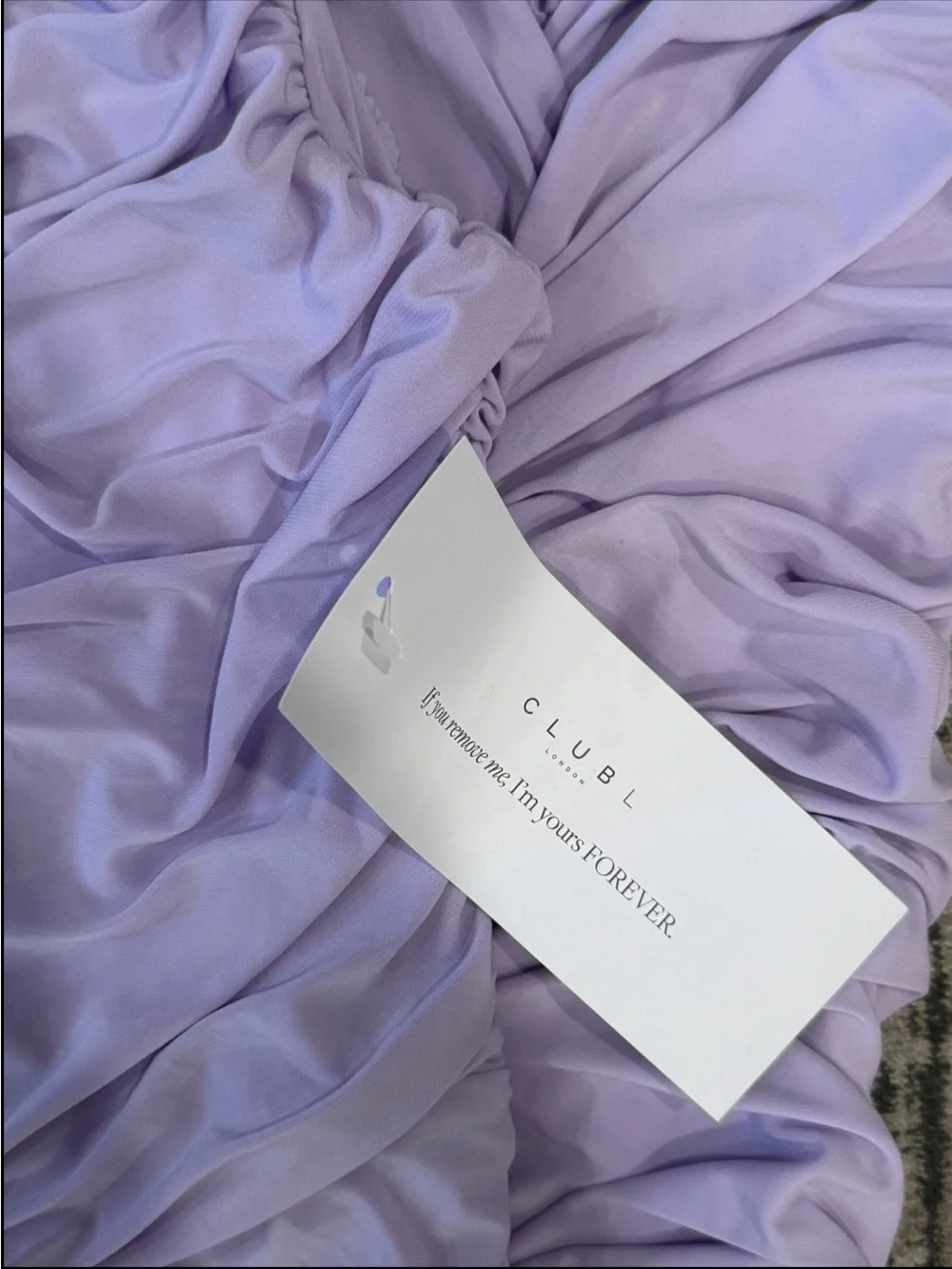 Club L London Bridget Lilac High-Neck Gathered Midi Dress With Floral